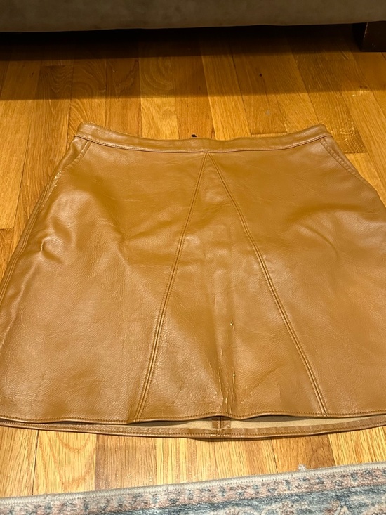 Bar III Dresses & Skirts - Bar III Cognac Leather A-Line Mini Skirt